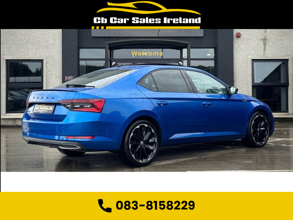 2022 Skoda Superb 2.0 TDI SportLine Plus Hatchback 5dr Diesel DSG 197 BHP MODEL! RACE BLUE METALLIC + GLASS SUNROOF €37,900