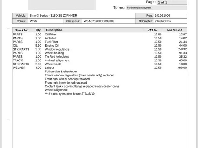 2014 BMW 318 D SE Z3FN 4DR €13,500